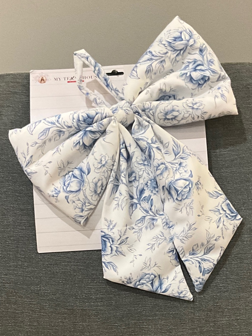 Elegant Blue Floral Bow Hair Accessory - Women Accessories